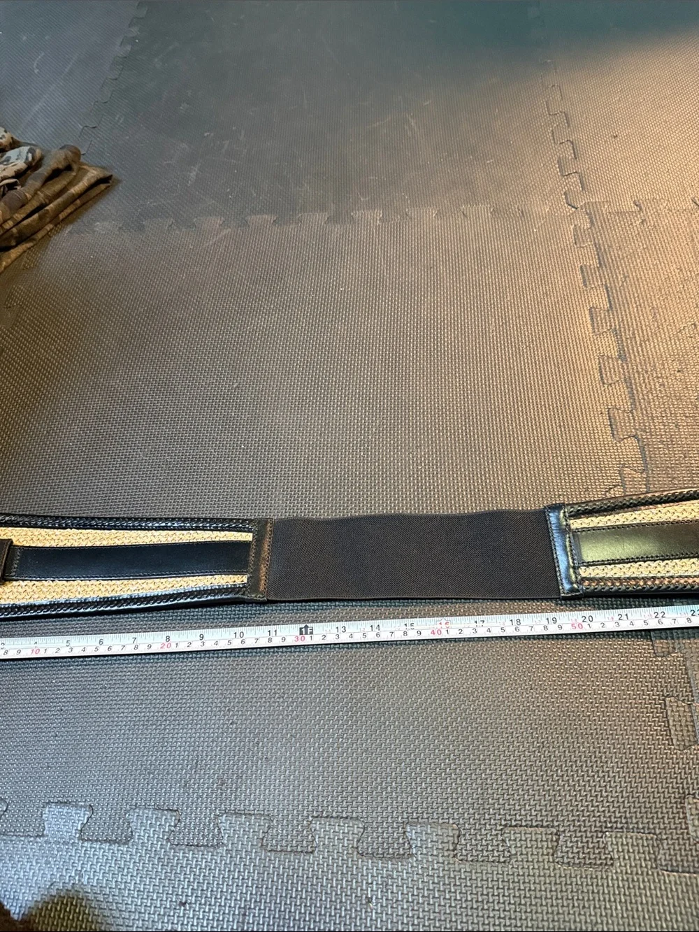 Adjustable Black and Tan Woven Strap for women